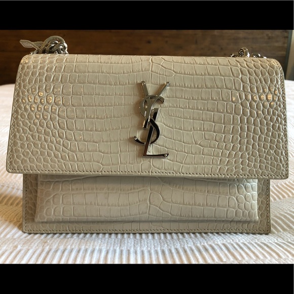 Saint Laurent Handbags - YSL Sunset Medium Croc Embossed Bag BNWT